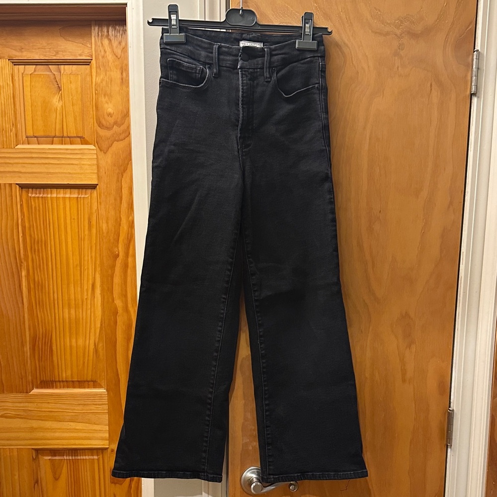 Good American Black Flare Jeans